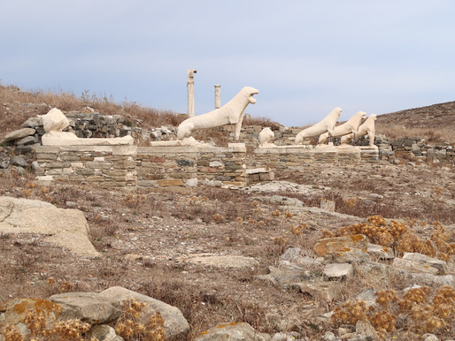 Delos famed Terrace of Lions.