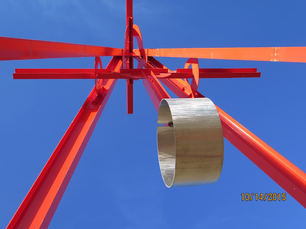 The piece is "Proverb," by Mark di Suvero