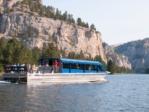Gates of the Mountains tour boat on the Missouri River in gorgeous canyon
