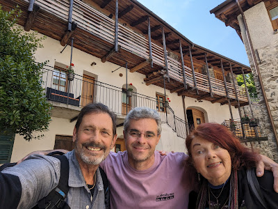 Bruce Keller, Andrea Gusmeroli and Christene "Cookie" Meyers at Andrea's hotel in Tirano.