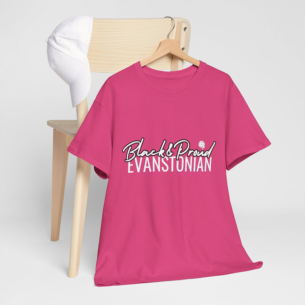 Thumbnail: Cotton T-Shirt Black & Proud Evanstonian