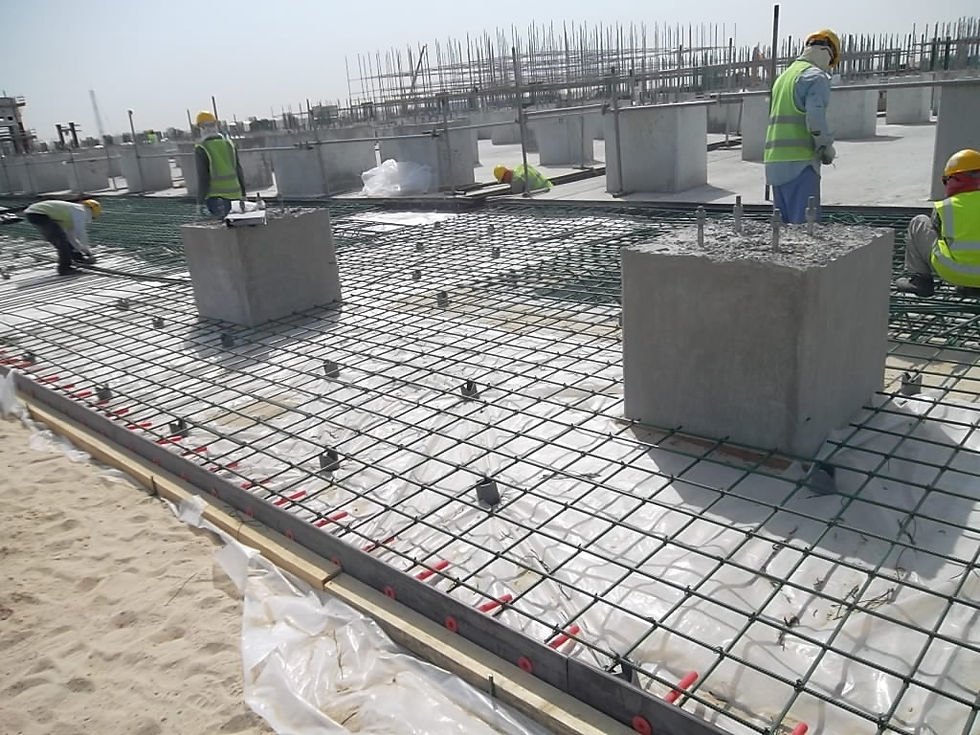 Workers providing construction services in Iraq at a site.