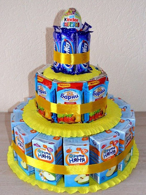 Торт Из Соков И Шоколадок С Киндер Сюрпризом | Exgrup