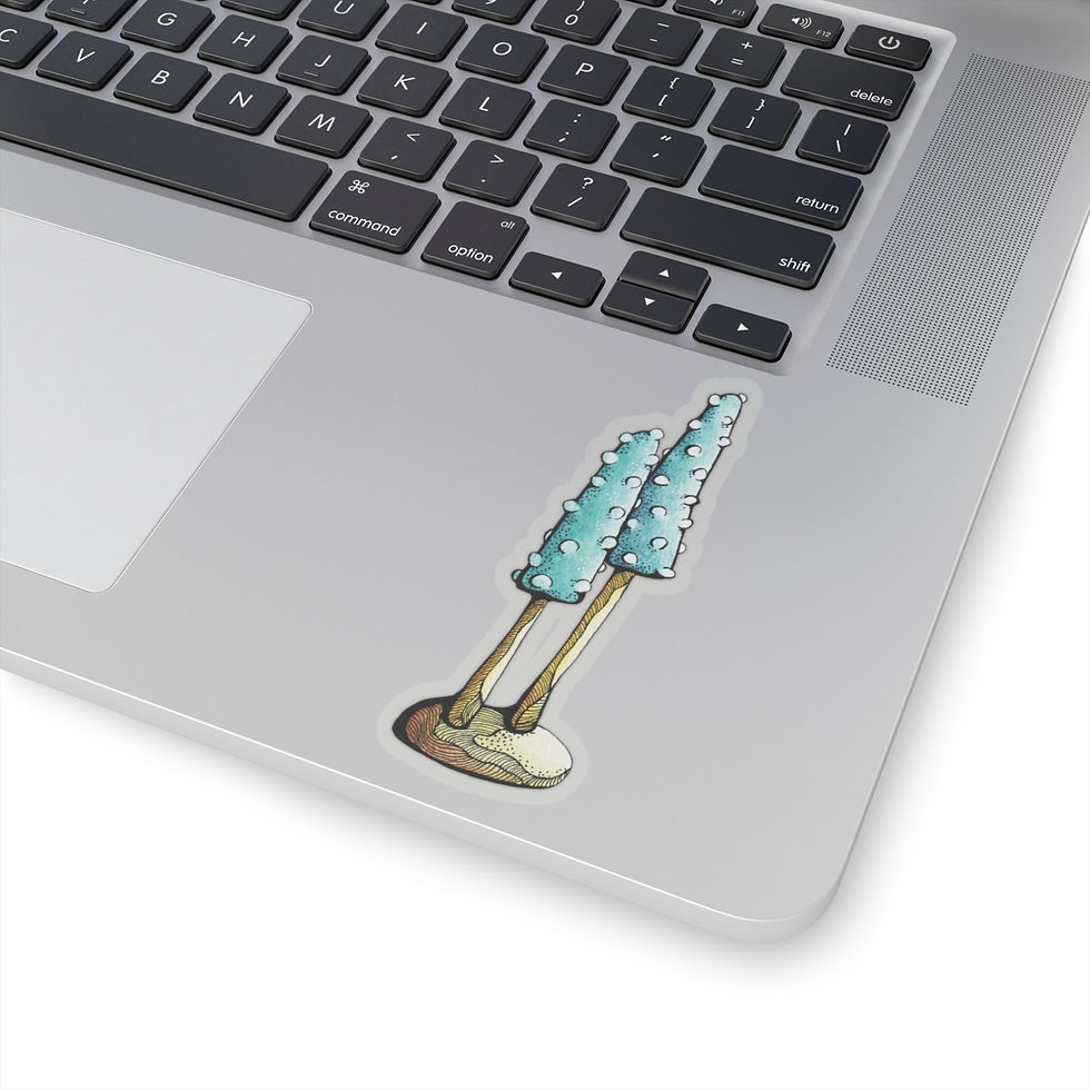 Thumbnail: Sticker (kiss-cut) Fantasy Mushroom in watercolor and ink