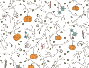 Motif de vigne effrayante avec citrouilles Halloween