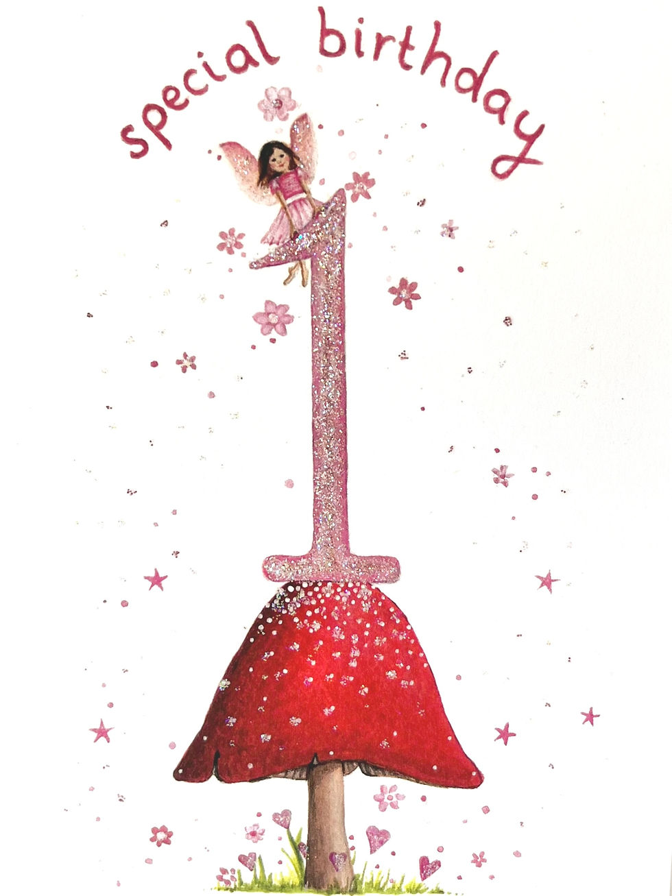 Thumbnail: Pink Age 1 Birthday Card