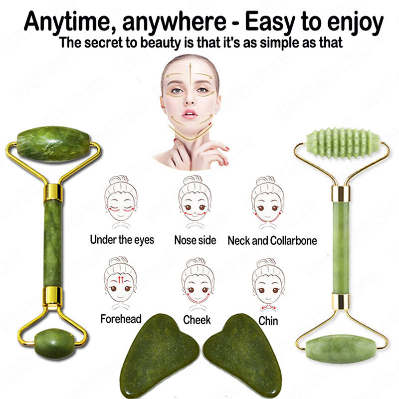 Thumbnail: Gua Sha Face Massager Roller Jade Store Scraper Roller Massage for Facial Gouach