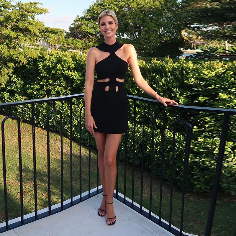 Thumbnail: Elegant Women's Halter Mini Dress: Sleeveless Hollow Out Bodycon Design for Spri