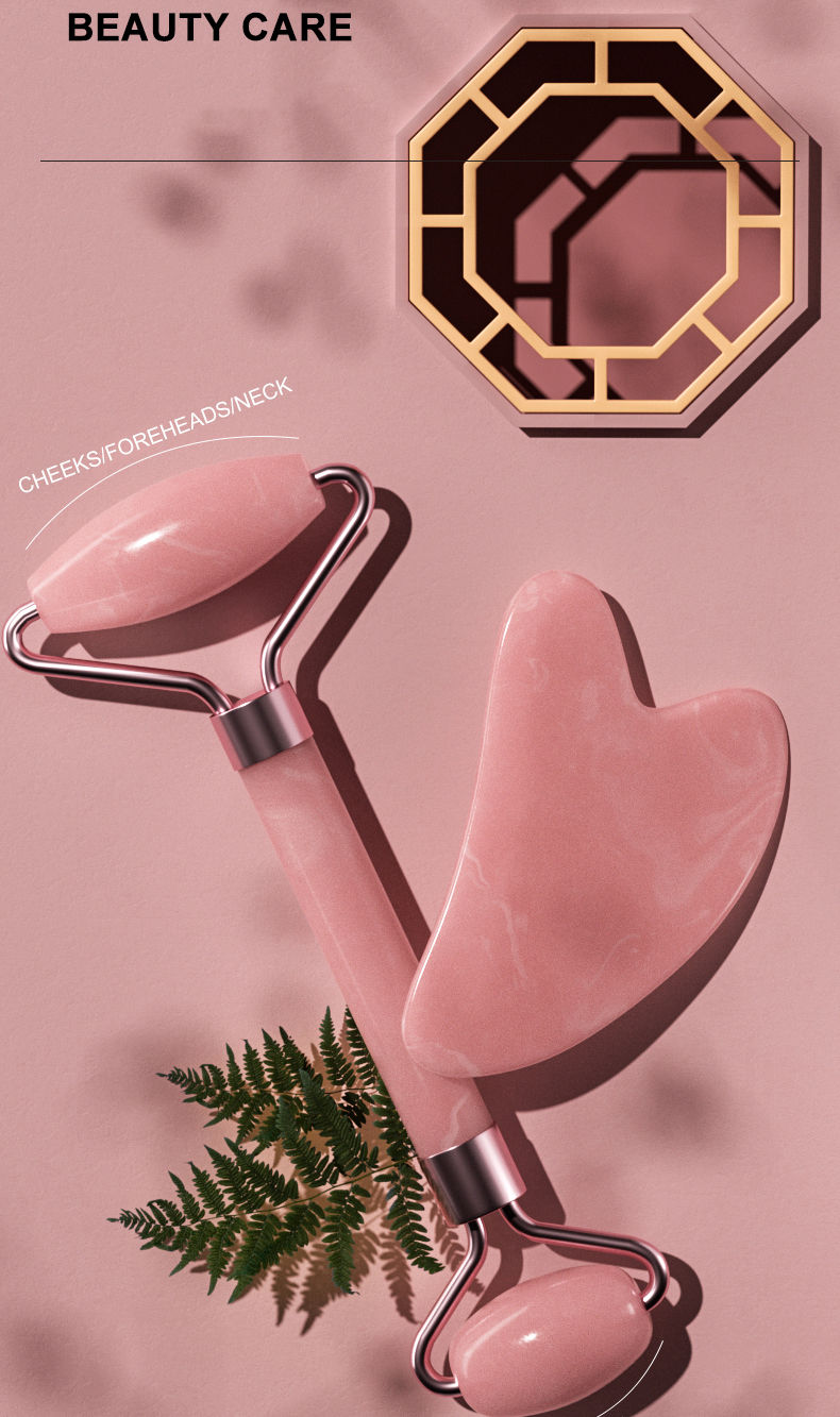 Thumbnail: Resin Facial Massage Roller and Gua Sha Scraping Board Set – Professional Beau