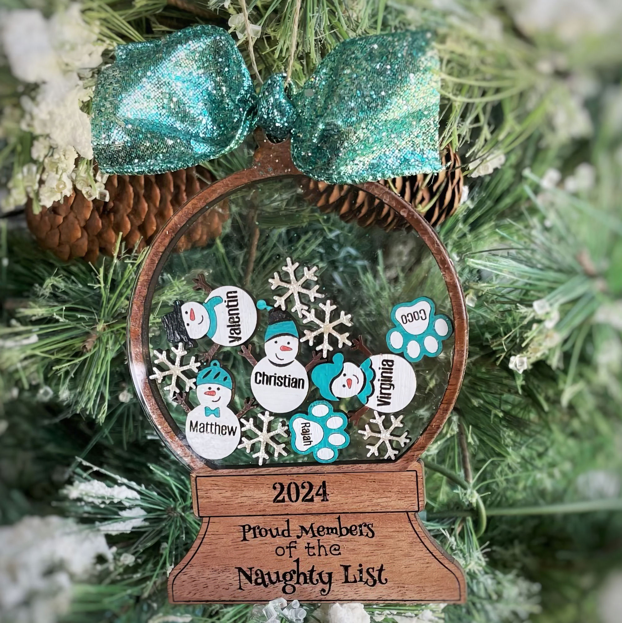"Proud Members of the Naughty List", Teal color option