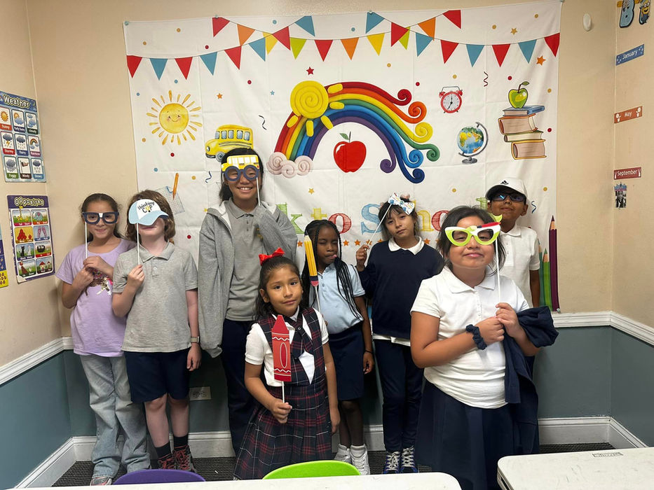 Children celebrating the start of the school year 