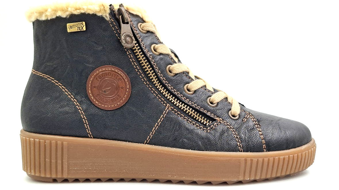 Basket montante femme Remonte R7980-03 noir vue de profil