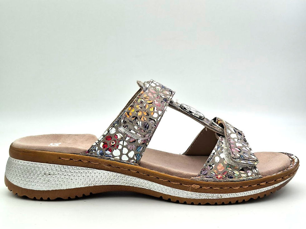 Mules ARA HAWAII 12-29003 -06 cuir sasso konfetti vue de profil