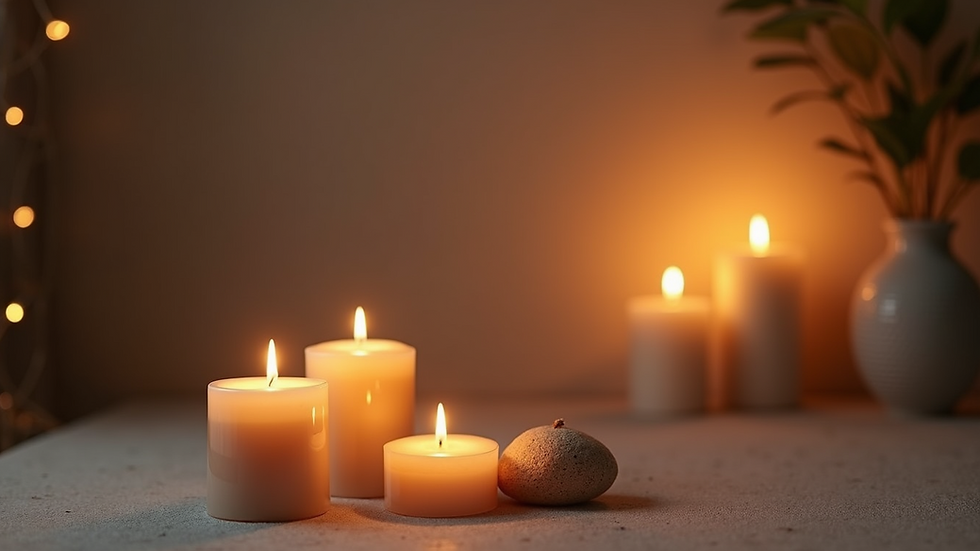 Peaceful meditation space with candles
