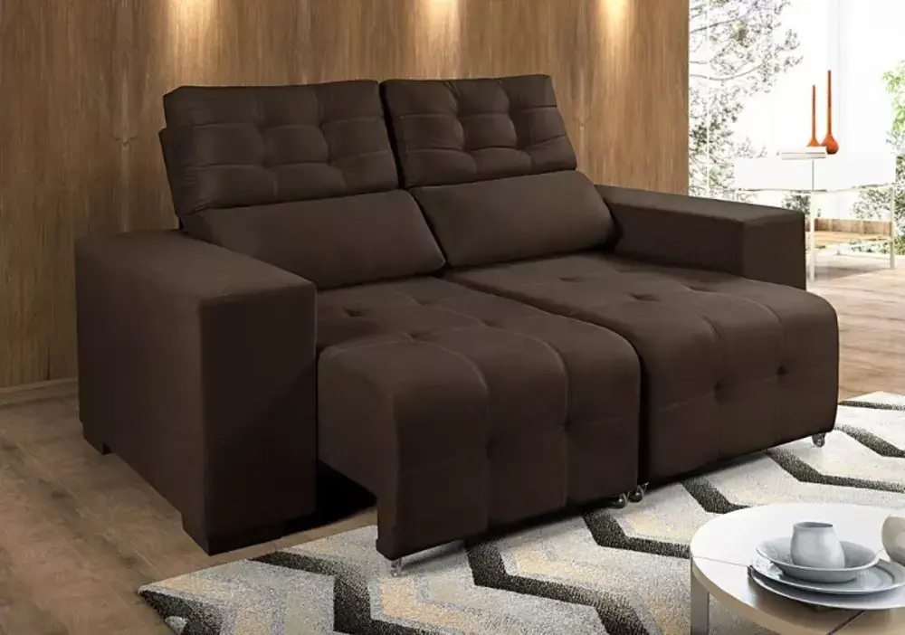 Sofá Retrátil Roma Luchi Marrom