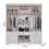 Miniatura: Guarda Roupa 6 Portas Panan Porto Off White/Nature