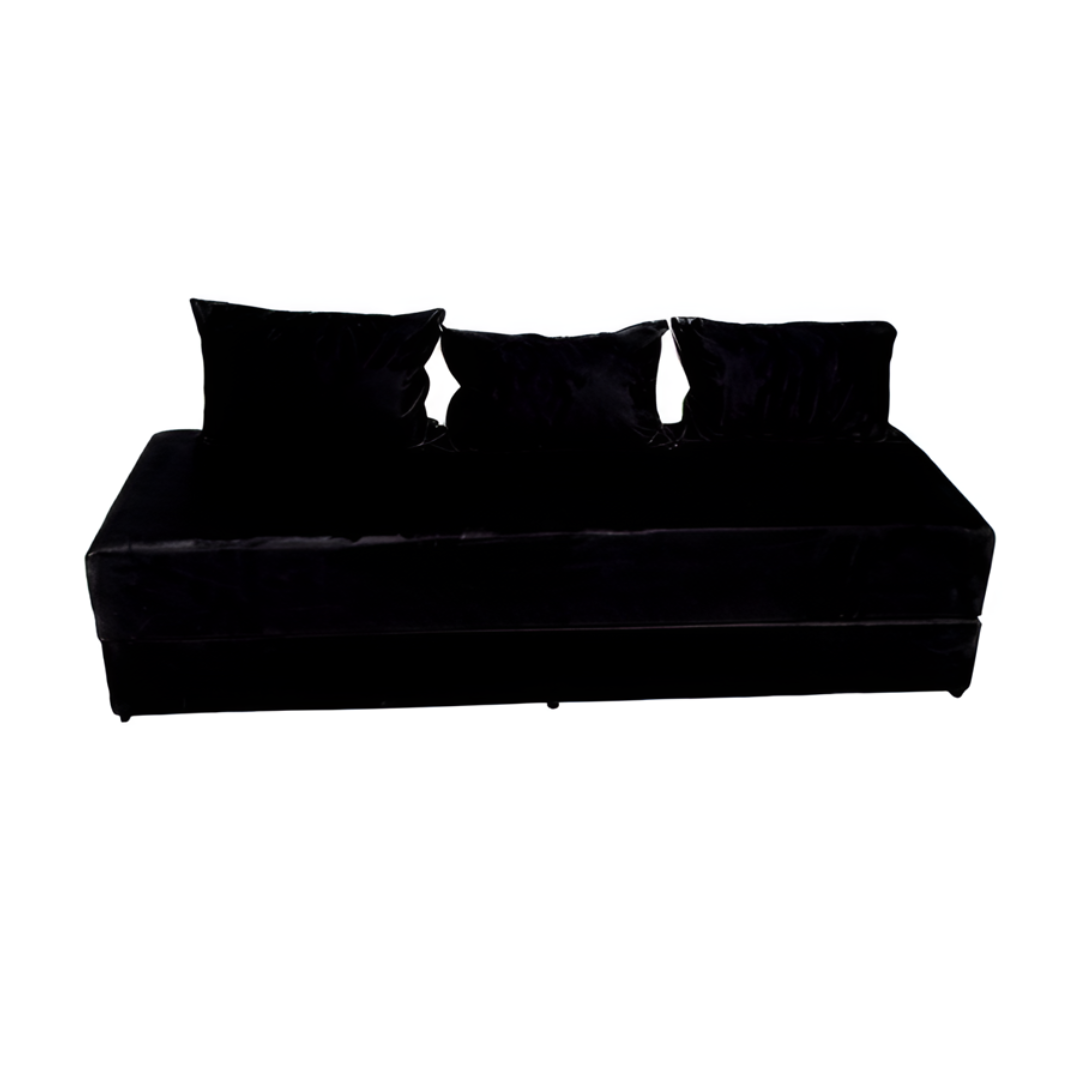 Bicama em Espuma D23 Premoli Preto Almofadas Inclusas