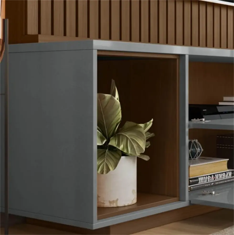 Miniatura: Home Estante Dakar 75' Freijo/Cinza Perolizado Lukaliam