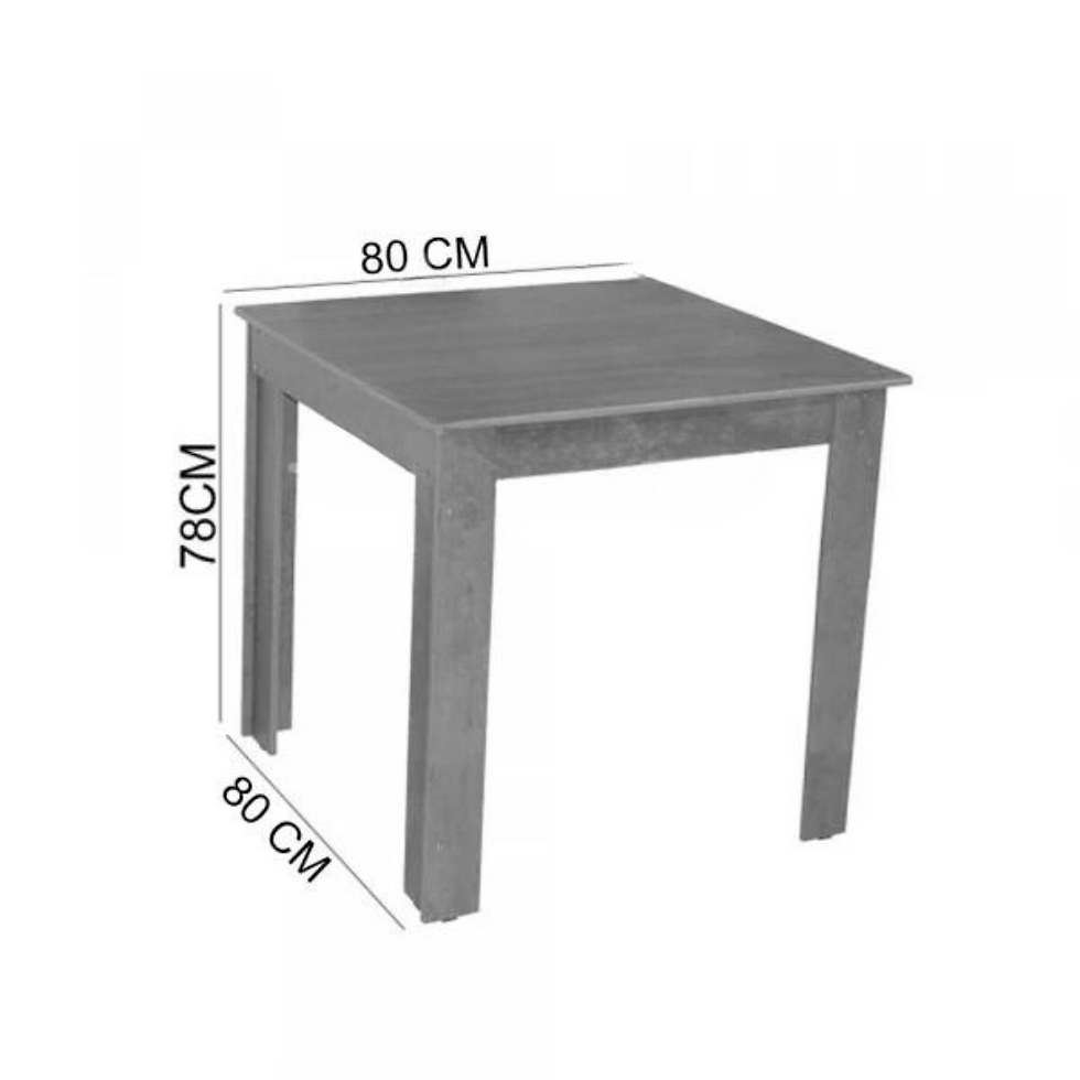 Miniatura: Conjunto de Mesa Milena Quadrada 80X80 4C Freijó/Off White - São Carlos