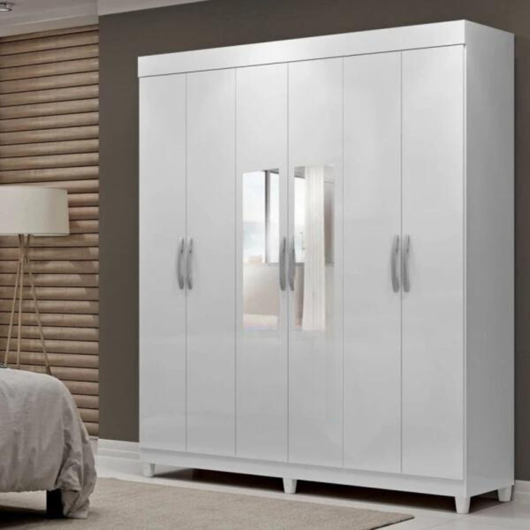Guarda Roupa 6 Portas Santarém Branco