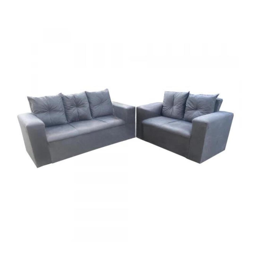 Conjunto Sofás 2/3 Lugares Turim Cinza - RG Flex