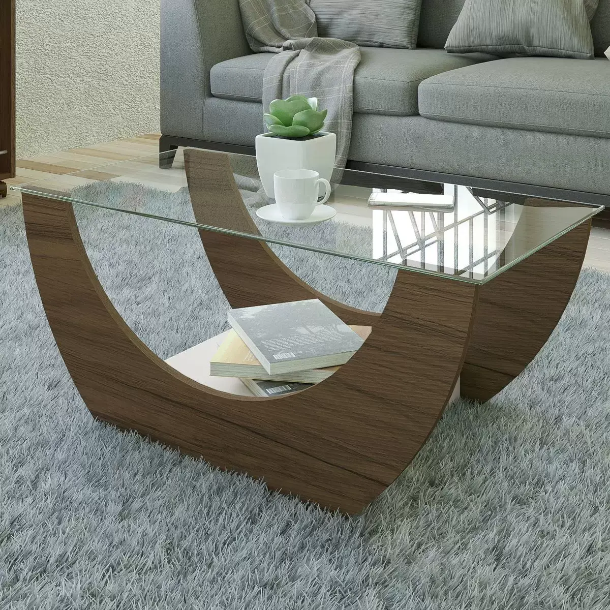 Mesa de Centro Artely Onda Amêndoa/Off White