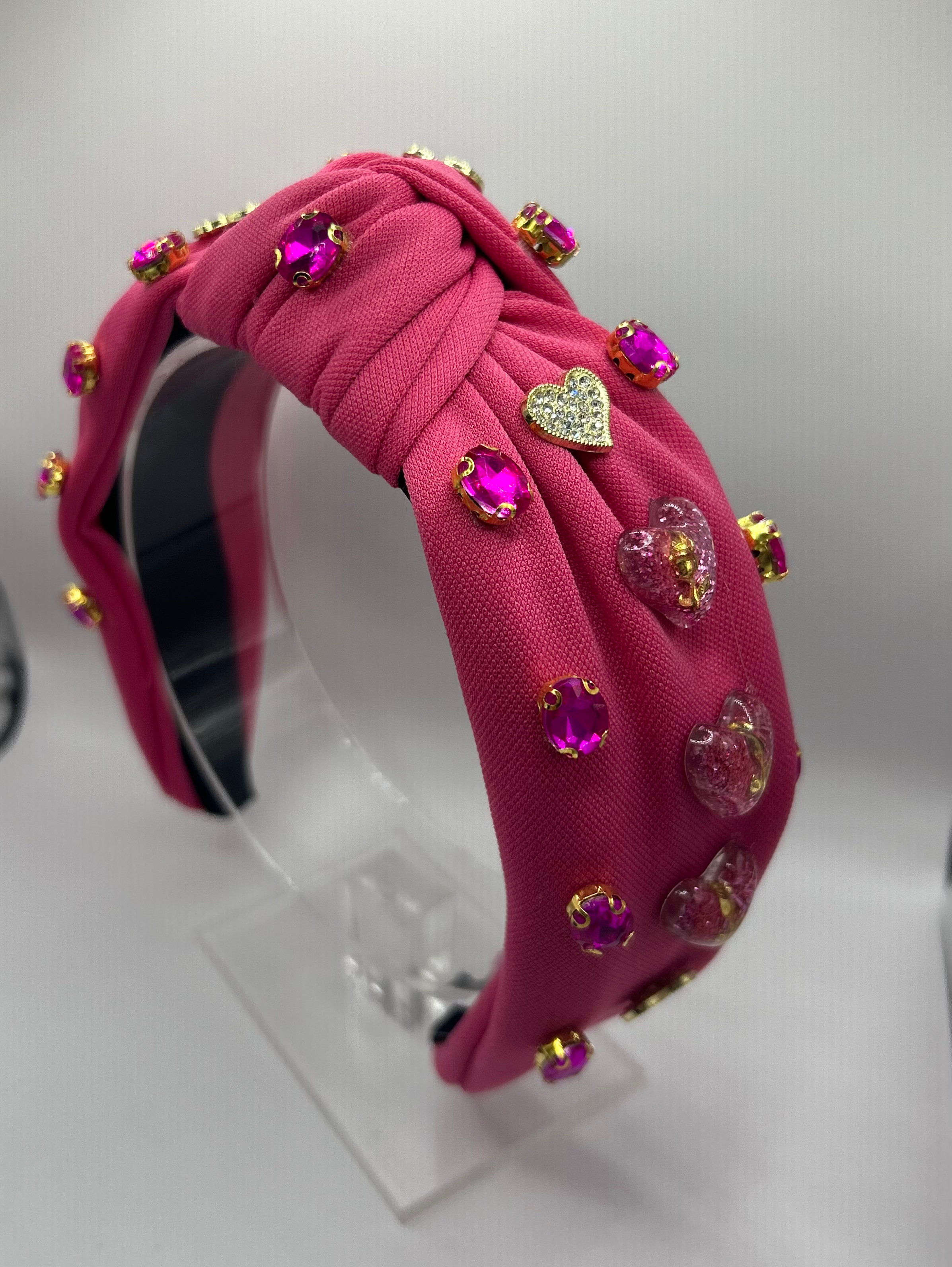 Hot Pink and Hearts Headband