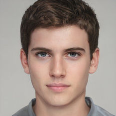 A teenage boy. Caucasian, brown hair, blue-gray eyes.