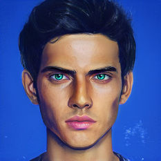 A college-age boy. Tanned, dark hair, intense teal eyes