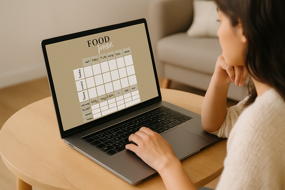 Eye-level view of a laptop screen displaying a well-being app dashboard