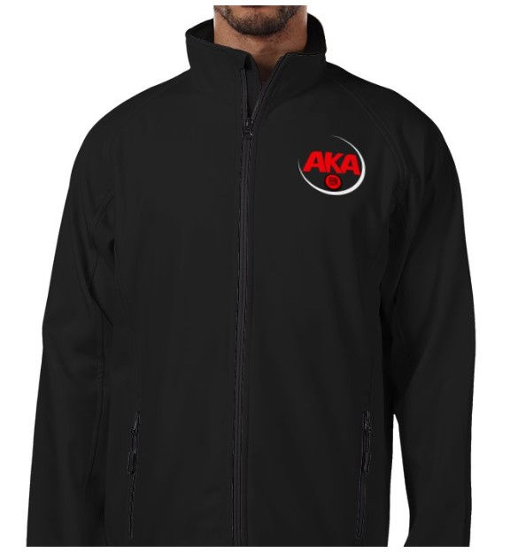 Adults Softshell Jacket Small AKA Logo, Black