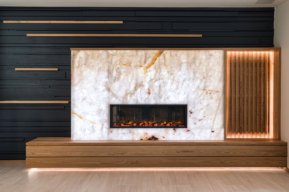 Back Illuminated fireplace