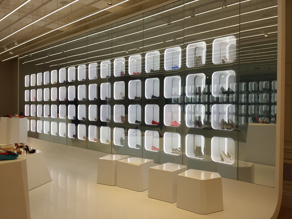 Animated light movement created with crisp white LED backlighting