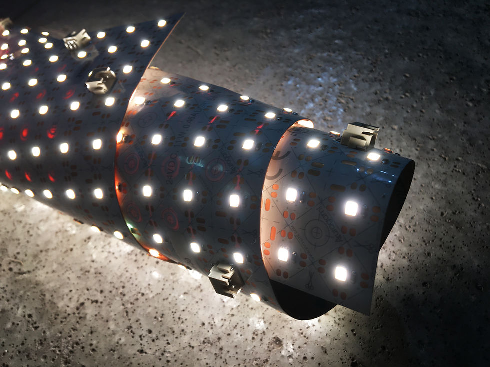 Auragami flexible LED sheet for curved and compact architectural backlighting applications | Applelec Projects