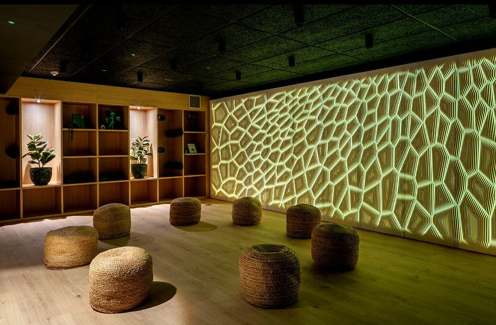 The Nest Glasshouse | illuminated parametric wall system with sculptural surfaces and integrated architectural backlighting | Applelec Projects