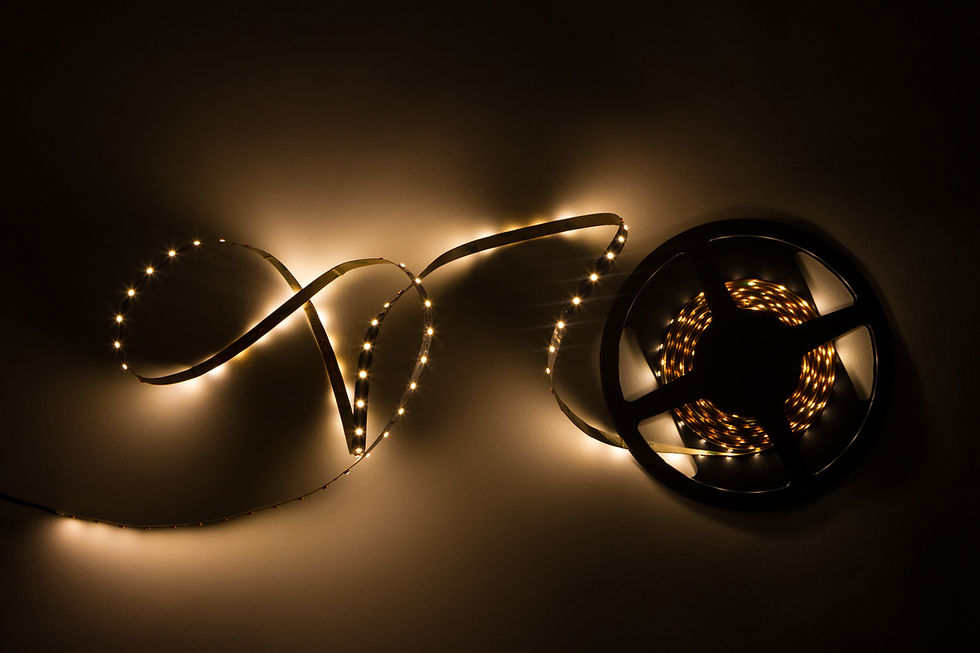 High output LED ribbon tape integrated into backlighting system delivering even illumination and energy efficient performance