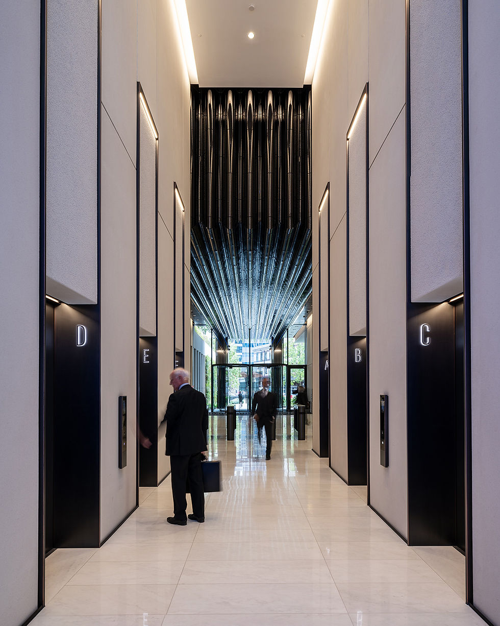 London Wall Place illuminated Lift Lobby