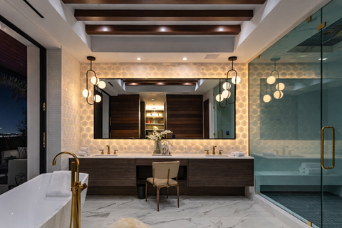 Hex parametric wall pattern with contemporary geometric structure