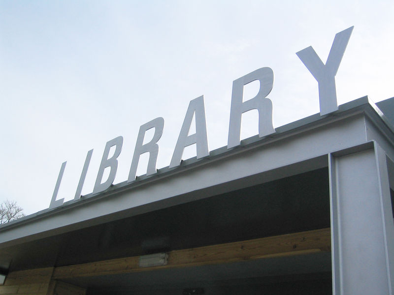 Library flat cut letters