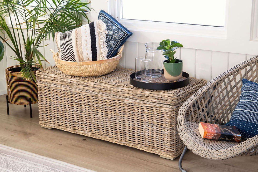Thumbnail: RATTAN STORAGE BENCH - FLAT