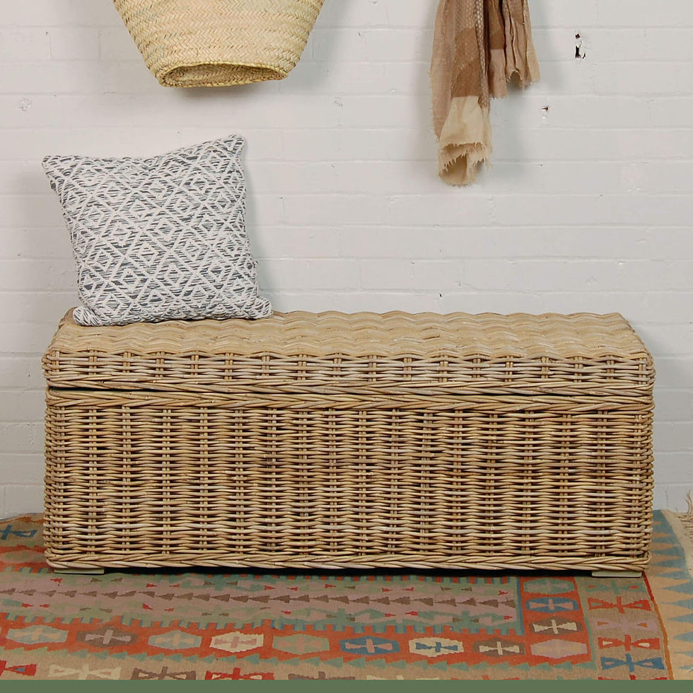 Thumbnail: RATTAN STORAGE BENCH - FLAT