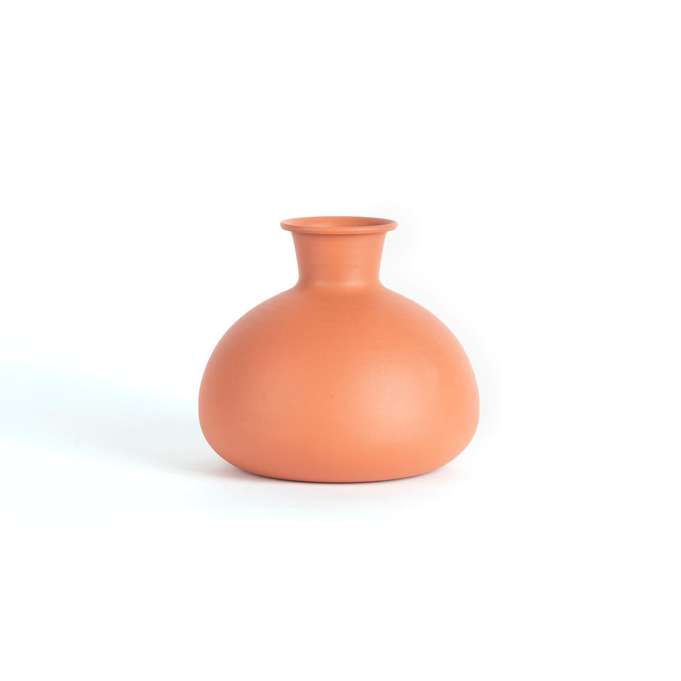 Thumbnail: 9619 SMALL METAL VASE TERACOTTA