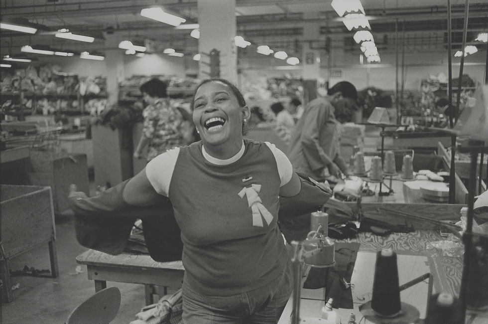 Above image: 'Mom At Work, 1978 - 1984', by Carrie Mae Weems; main image: 'Mahalia Jackson, Singing at Rally, Soldier Field, Chicago, 1963', by James E. Hinton 