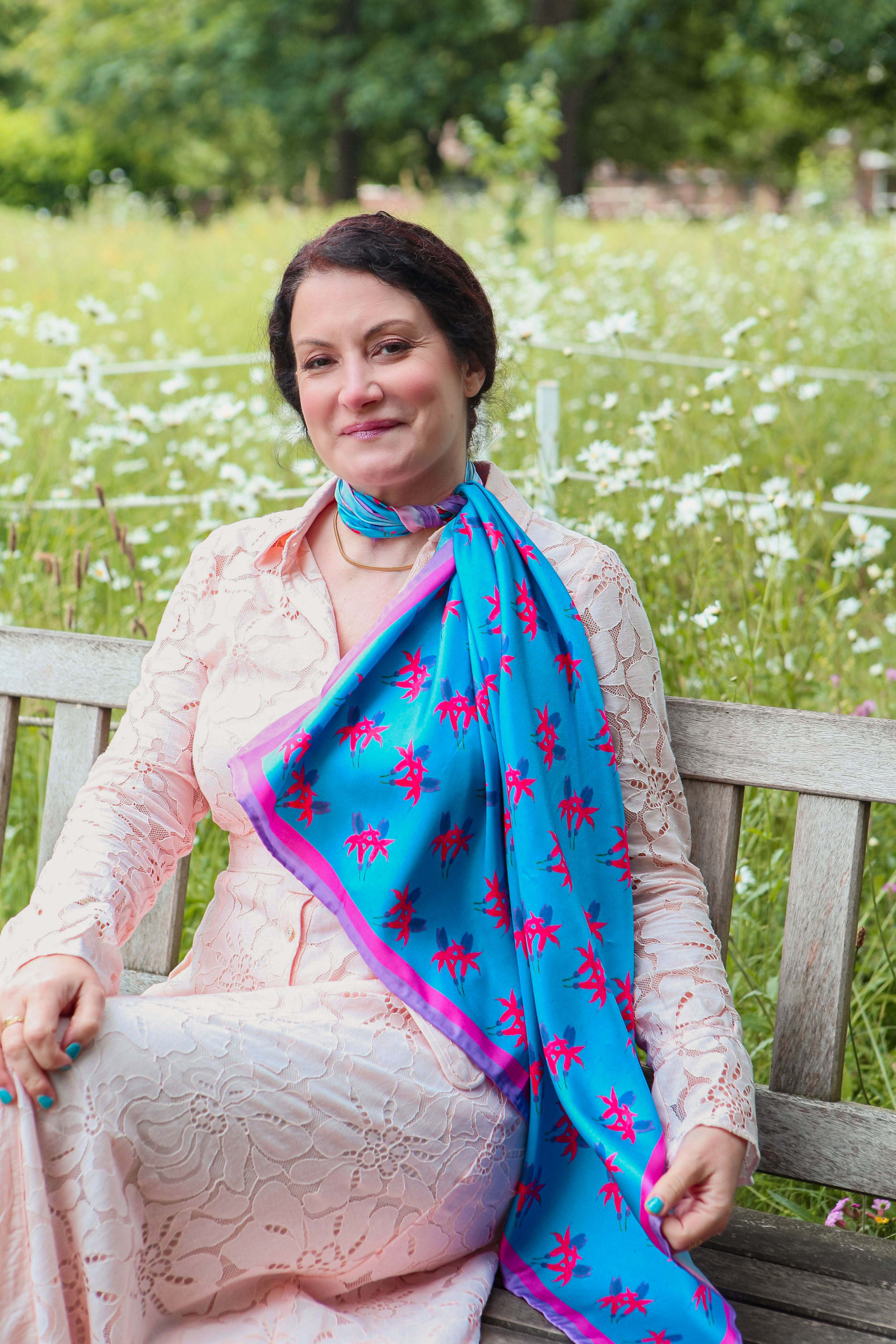 The Alicia Collection 'Fuchsia' 100% Pure Silk Twill Scarf 90cm x 90cm