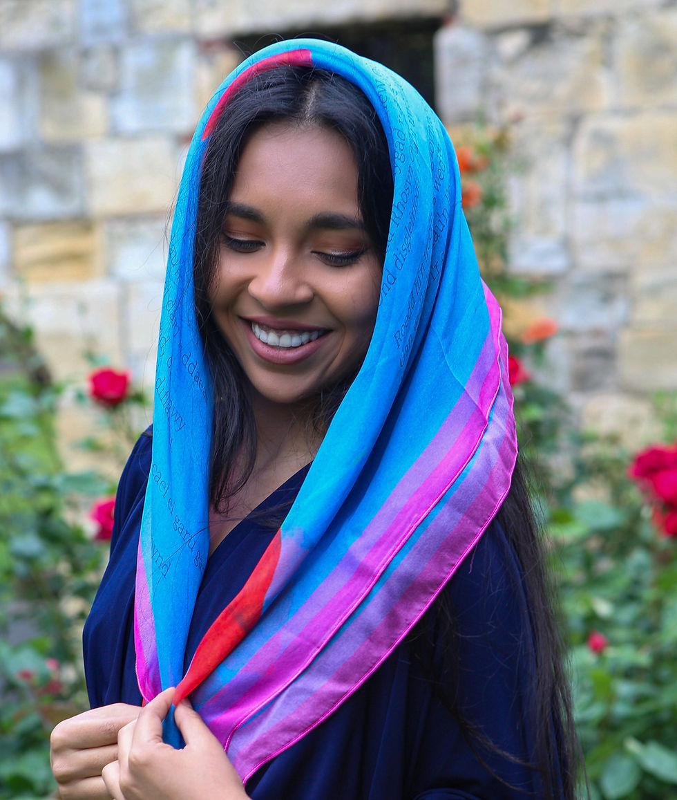 Thumbnail: The Welsh Poppy 100% Silk Georgette Scarf