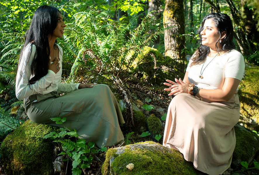 Meeting with a client in an outdoor setting one on one.