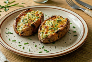 Patate douce farcie au fromage frais