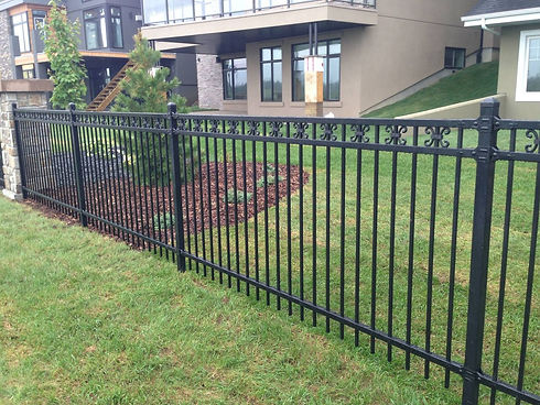 black ornamental iron fence
