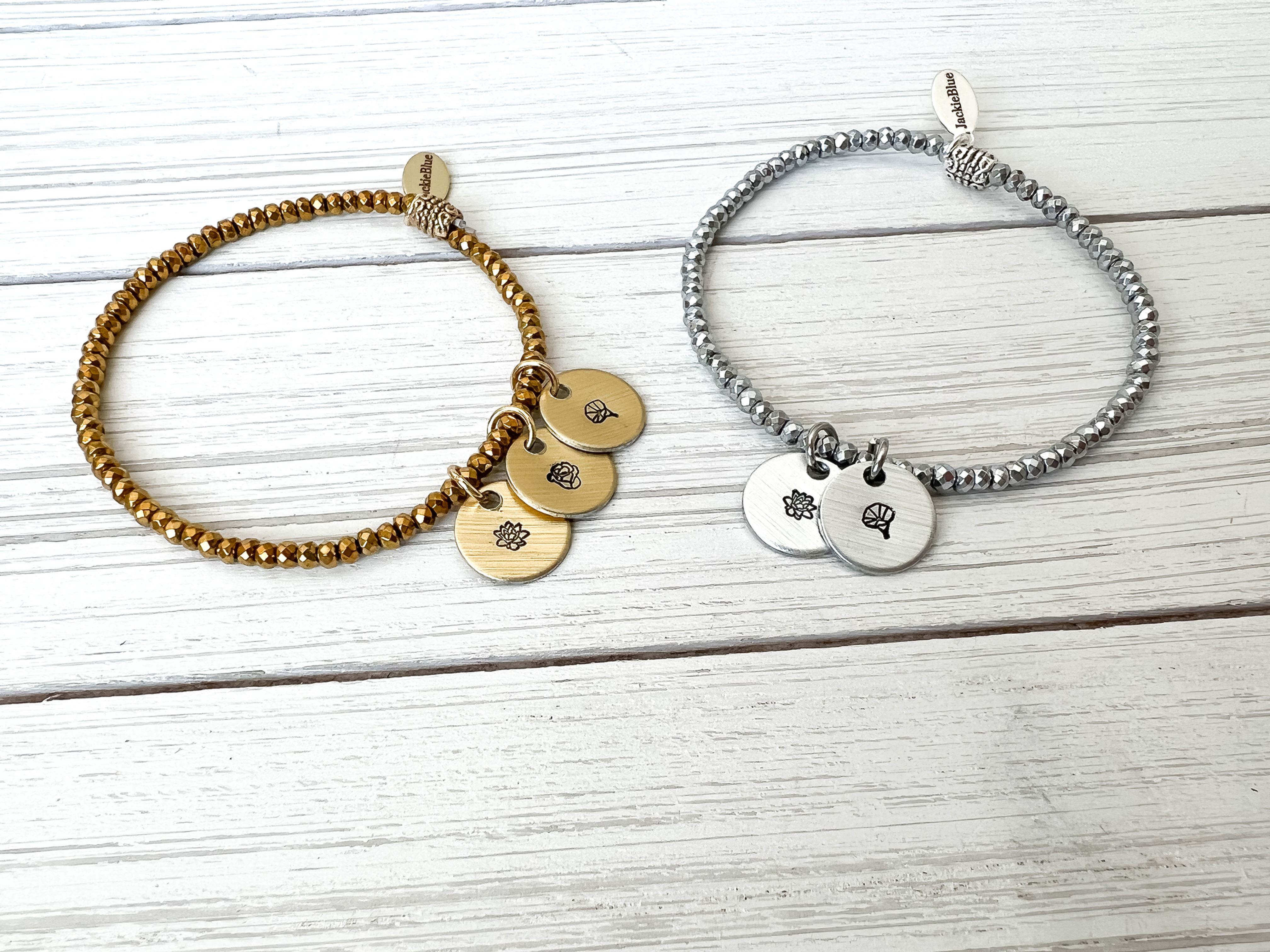 Birth Month Blossom Hand-Stamped Bracelet