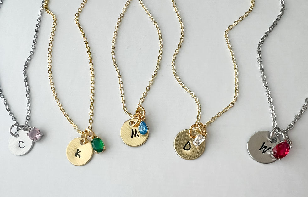 Thumbnail: Charming Just For You Single Birthstone and Initial Necklace